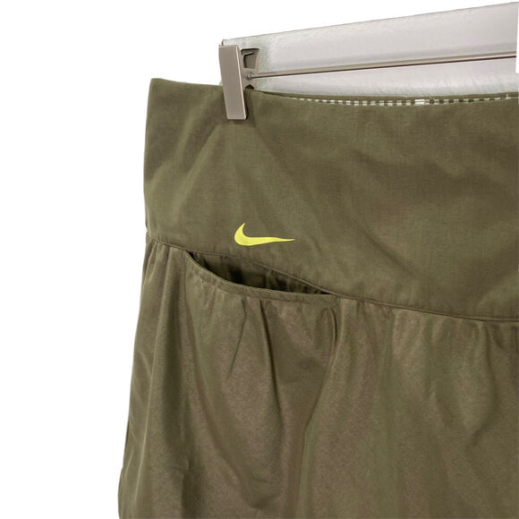Nike Golf Skirt Size 10 Olive Dri Fit Sport Front Pocket Side Zip Short A-Line - Picture 6 of 12